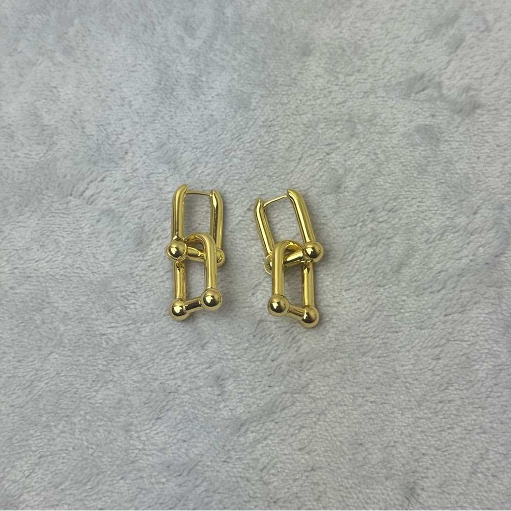 Love Aero London Link Gold Plated 925 Pierced Earrings